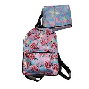 Betsey Johnson Fun Floral Backpack with Free Lunch Cooler